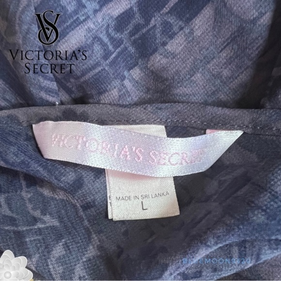 VICTORIA’S SECRET Gown Dress Dark Purple Sheer Nightgown L - Picture 10 of 10